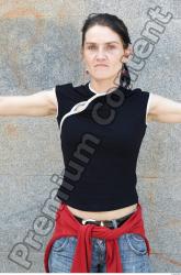 Upper Body Woman White Casual Singlet Slim